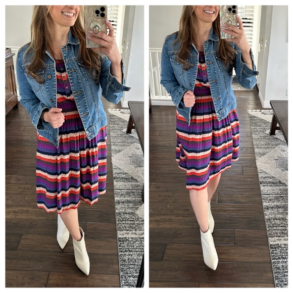 Anthropology Stripped Midi Dress Size 8 - Picture 10 of 15